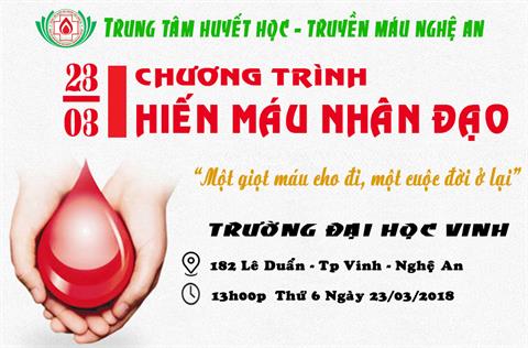 Kế Hoạch Hiến Máu Tình Nguyện : Trường Đại Học Vinh