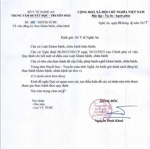 Đăng ký thực hành khám, chữa bệnh và phân công người hướng dẫn
